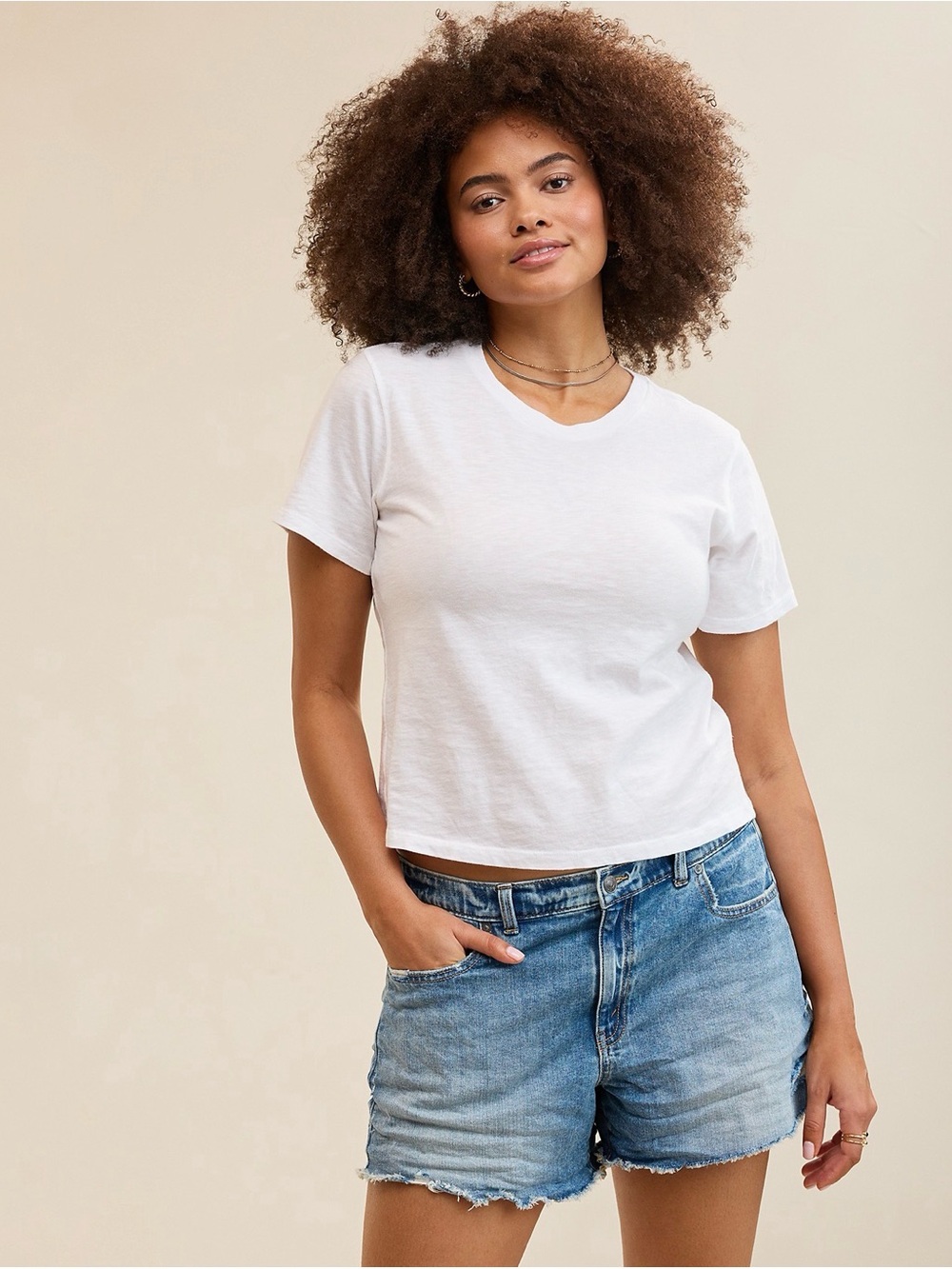 aerie pink Short Sleeve Crewneck Tee